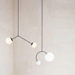 Balance Glass Pendant Light – Modern Brass & Black Designer Ceiling Lamp
