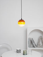 Dipping Pendant Light — Colored Glass & Lacquered Aluminum Hanging Lamp