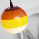 Dipping Pendant Light — Colored Glass & Lacquered Aluminum Hanging Lamp