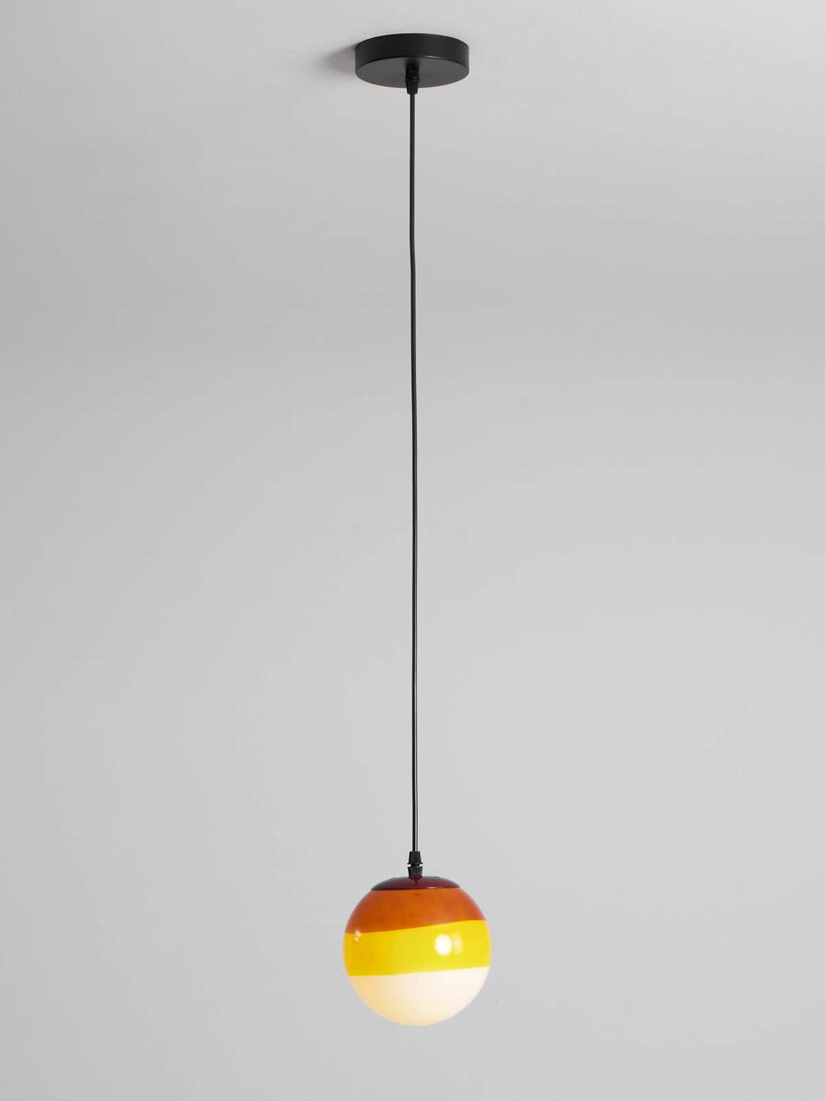 Dipping Pendant Light — Colored Glass & Lacquered Aluminum Hanging Lamp