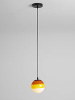 Dipping Pendant Light — Colored Glass & Lacquered Aluminum Hanging Lamp