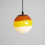 Dipping Pendant Light — Colored Glass & Lacquered Aluminum Hanging Lamp