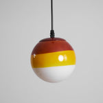 Dipping Pendant Light — Colored Glass & Lacquered Aluminum Hanging Lamp
