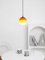 Dipping Pendant Light — Colored Glass & Lacquered Aluminum Hanging Lamp