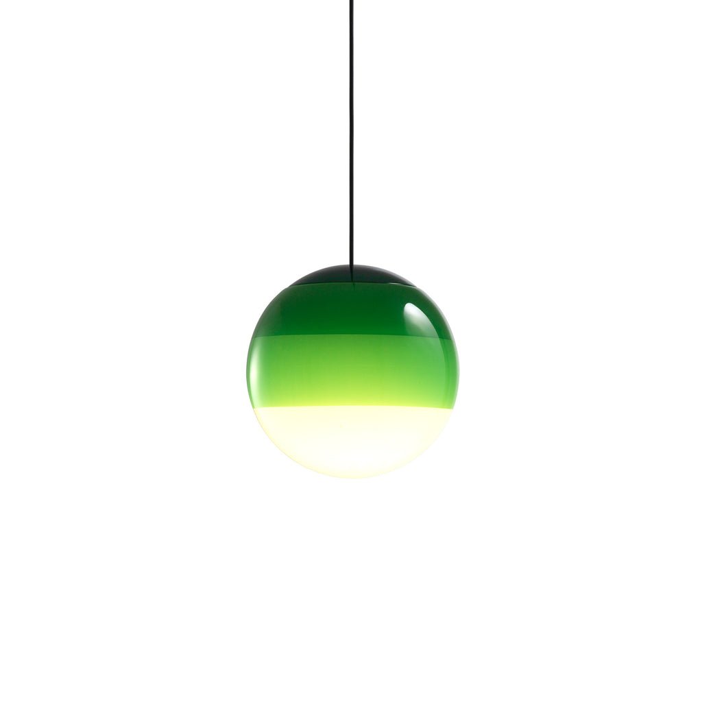 Dipping Pendant Light — Colored Glass & Lacquered Aluminum Hanging Lamp