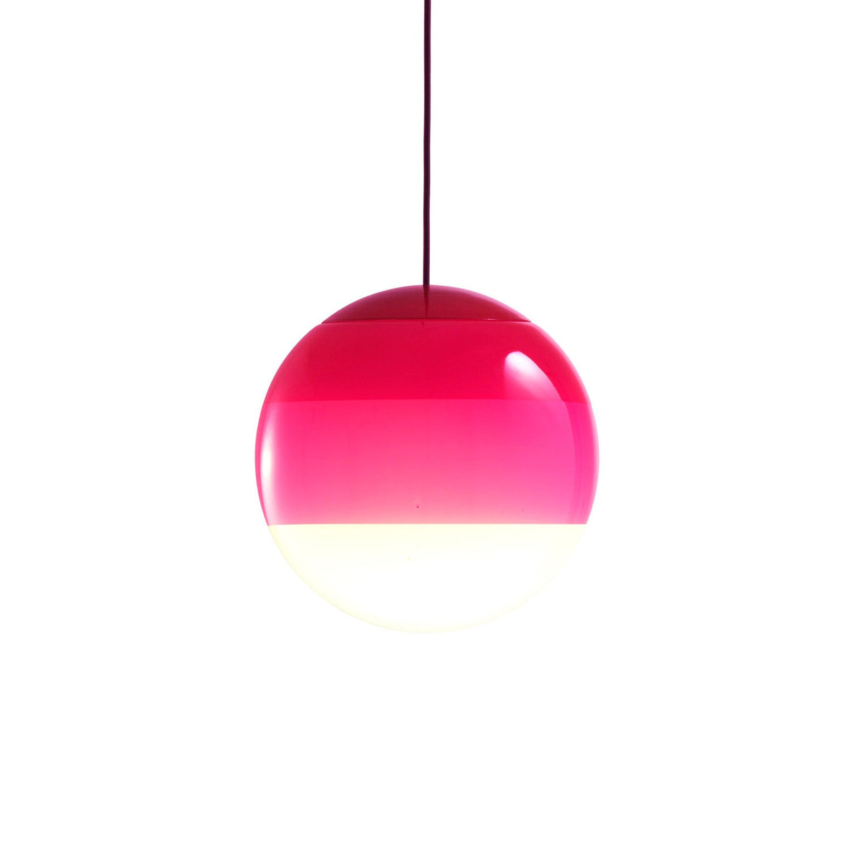 Dipping Pendant Light — Colored Glass & Lacquered Aluminum Hanging Lamp