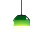 Dipping Pendant Light — Colored Glass & Lacquered Aluminum Hanging Lamp