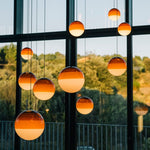 Dipping Pendant Light — Colored Glass & Lacquered Aluminum Hanging Lamp