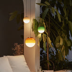 Dipping Pendant Light — Colored Glass & Lacquered Aluminum Hanging Lamp