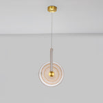 Paolo Castelli Disc Pendant Light in Gold Leaf Murano Glass