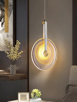 Paolo Castelli Disc Pendant Light in Gold Leaf Murano Glass
