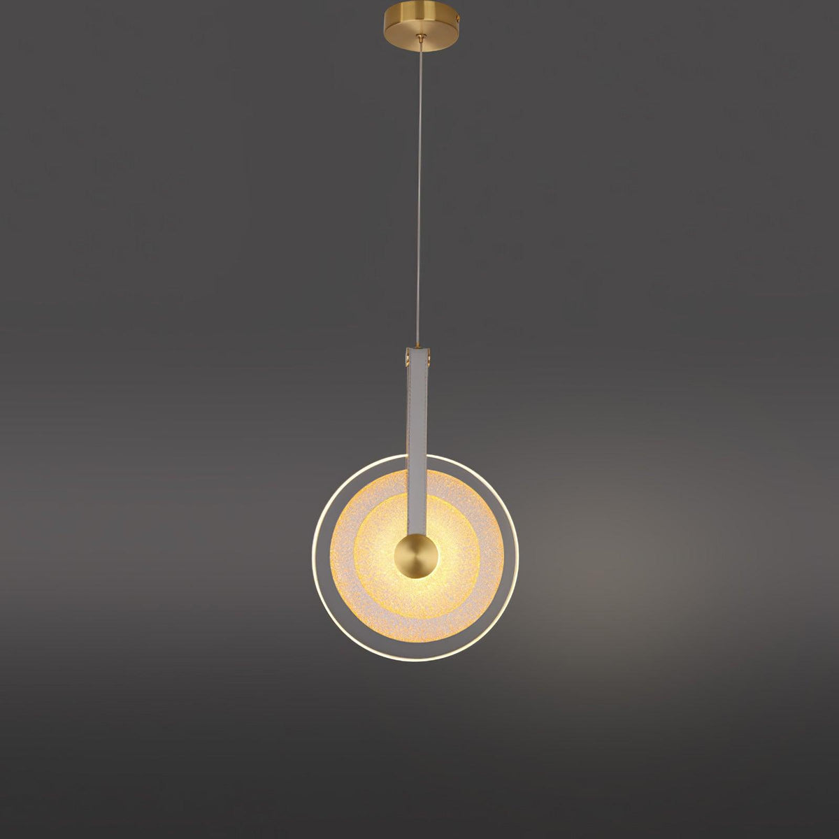 Paolo Castelli Disc Pendant Light in Gold Leaf Murano Glass