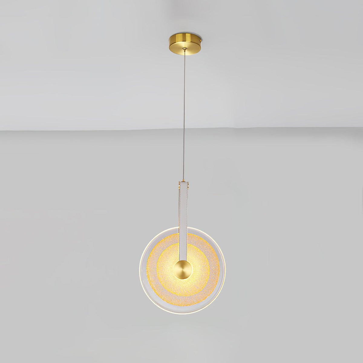 Paolo Castelli Disc Pendant Light in Gold Leaf Murano Glass
