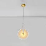 Paolo Castelli Disc Pendant Light in Gold Leaf Murano Glass