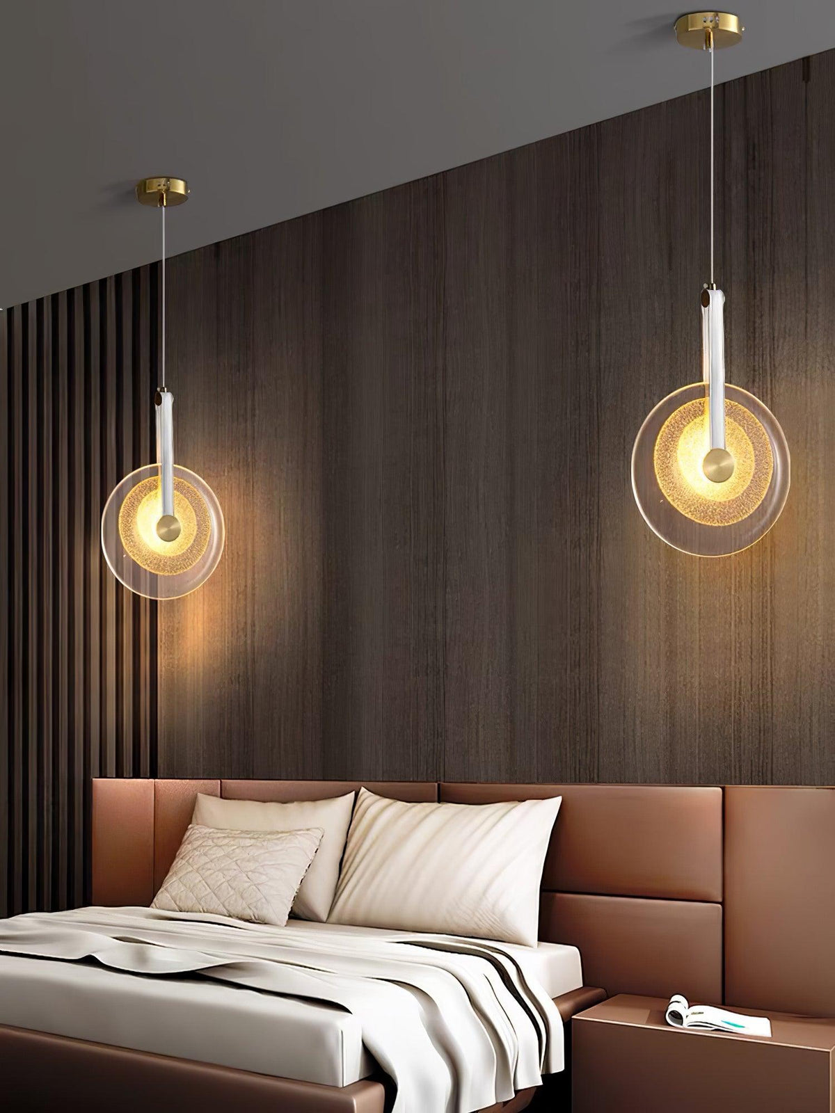 Paolo Castelli Disc Pendant Light in Gold Leaf Murano Glass