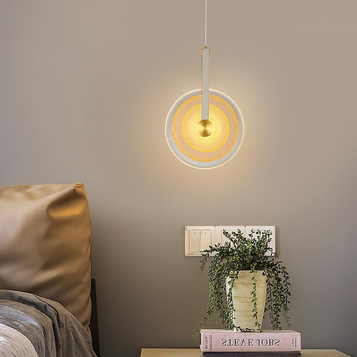 Paolo Castelli Disc Pendant Light in Gold Leaf Murano Glass