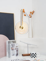 Paolo Castelli Disc Pendant Light in Gold Leaf Murano Glass