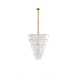 Brass Discs Cascading Chandelier