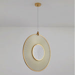Dix Heures Designer Fabric Pendant Light, Gold & Beige, Modern LED Ceiling Lamp