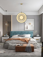 Dix Heures Designer Fabric Pendant Light, Gold & Beige, Modern LED Ceiling Lamp