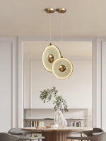 Dix Heures Designer Fabric Pendant Light, Gold & Beige, Modern LED Ceiling Lamp
