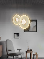 Dix Heures Designer Fabric Pendant Light, Gold & Beige, Modern LED Ceiling Lamp