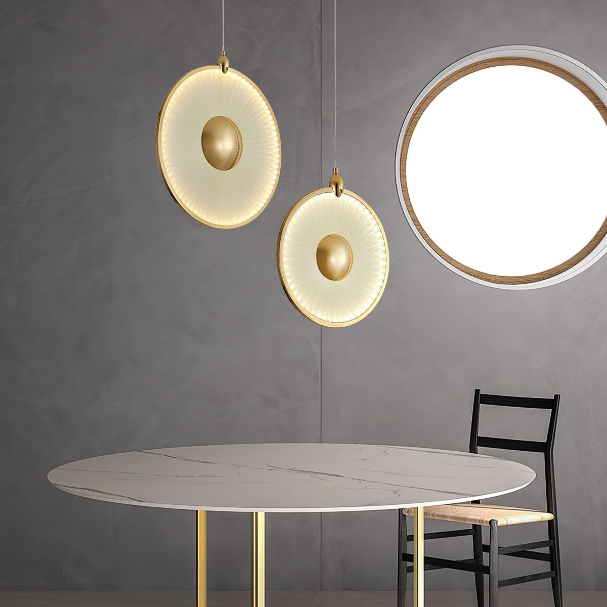 Dix Heures Designer Fabric Pendant Light, Gold & Beige, Modern LED Ceiling Lamp