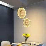 Dix Heures Designer Fabric Pendant Light, Gold & Beige, Modern LED Ceiling Lamp