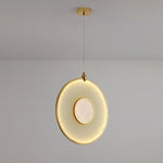 Dix Heures Designer Fabric Pendant Light, Gold & Beige, Modern LED Ceiling Lamp