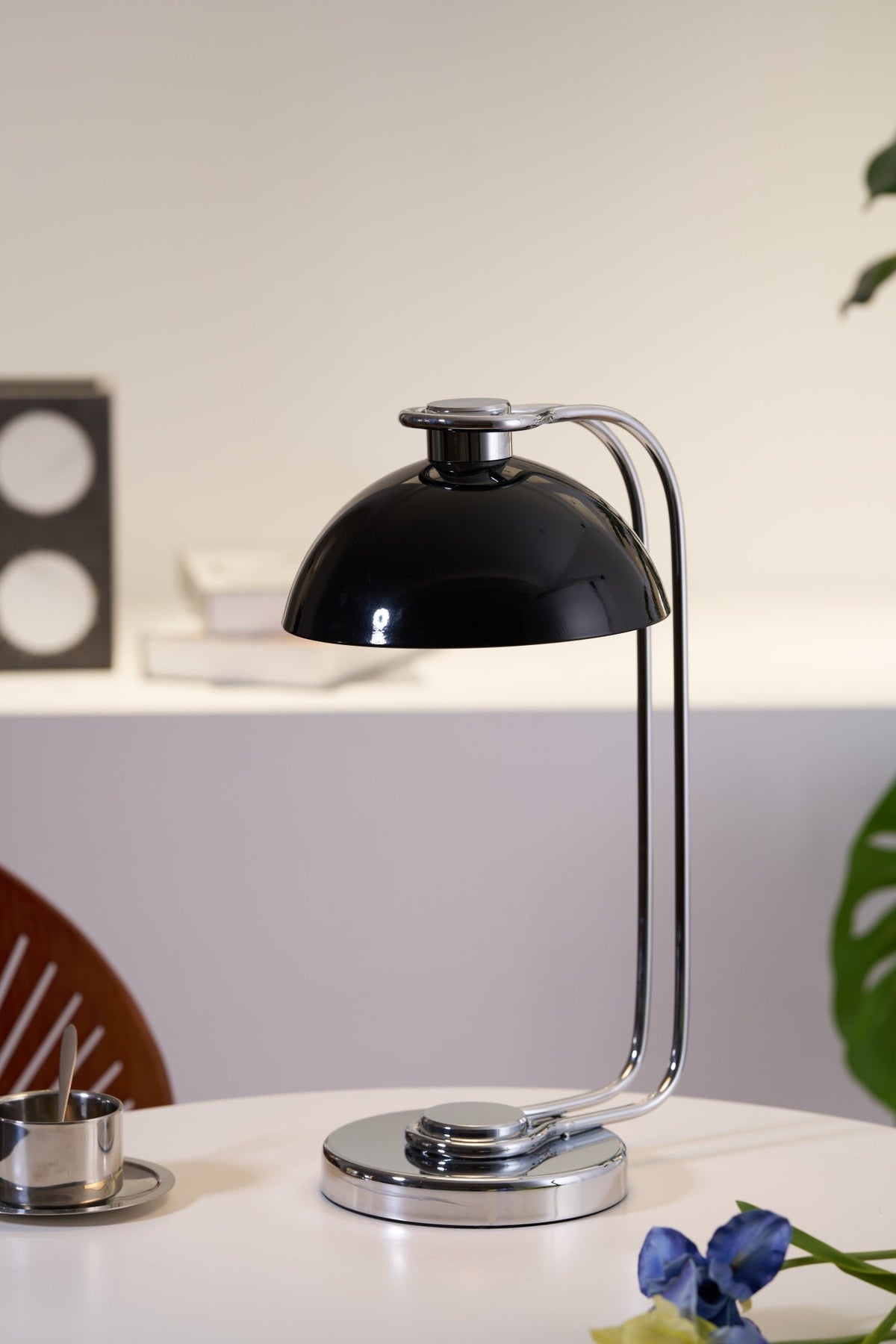 Domex Modern Desk Lamp with Chrome Accents and Integrated LED
