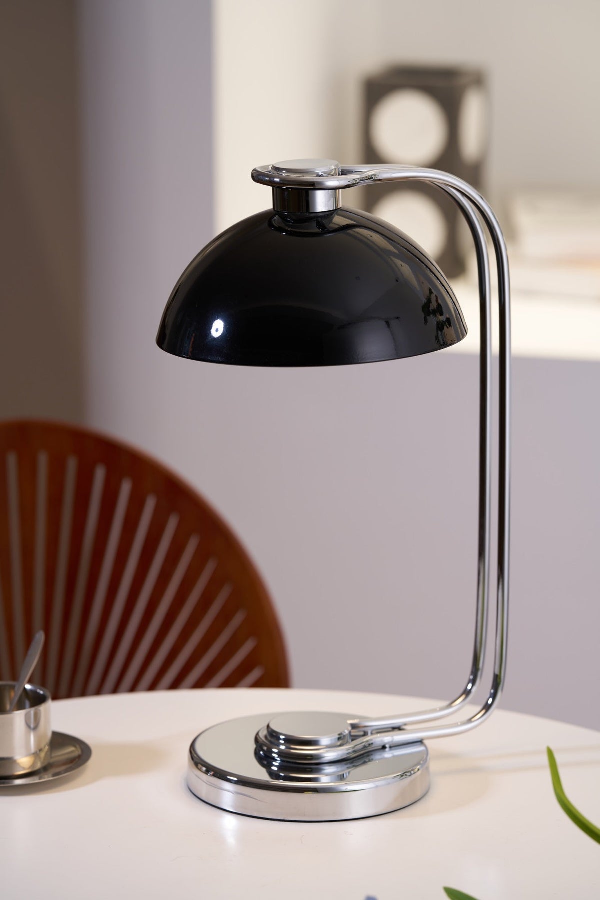 Domex Modern Desk Lamp with Chrome Accents and Integrated LED