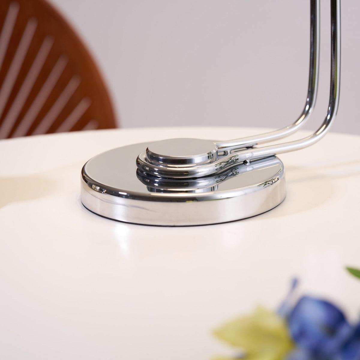 Domex Modern Desk Lamp with Chrome Accents and Integrated LED