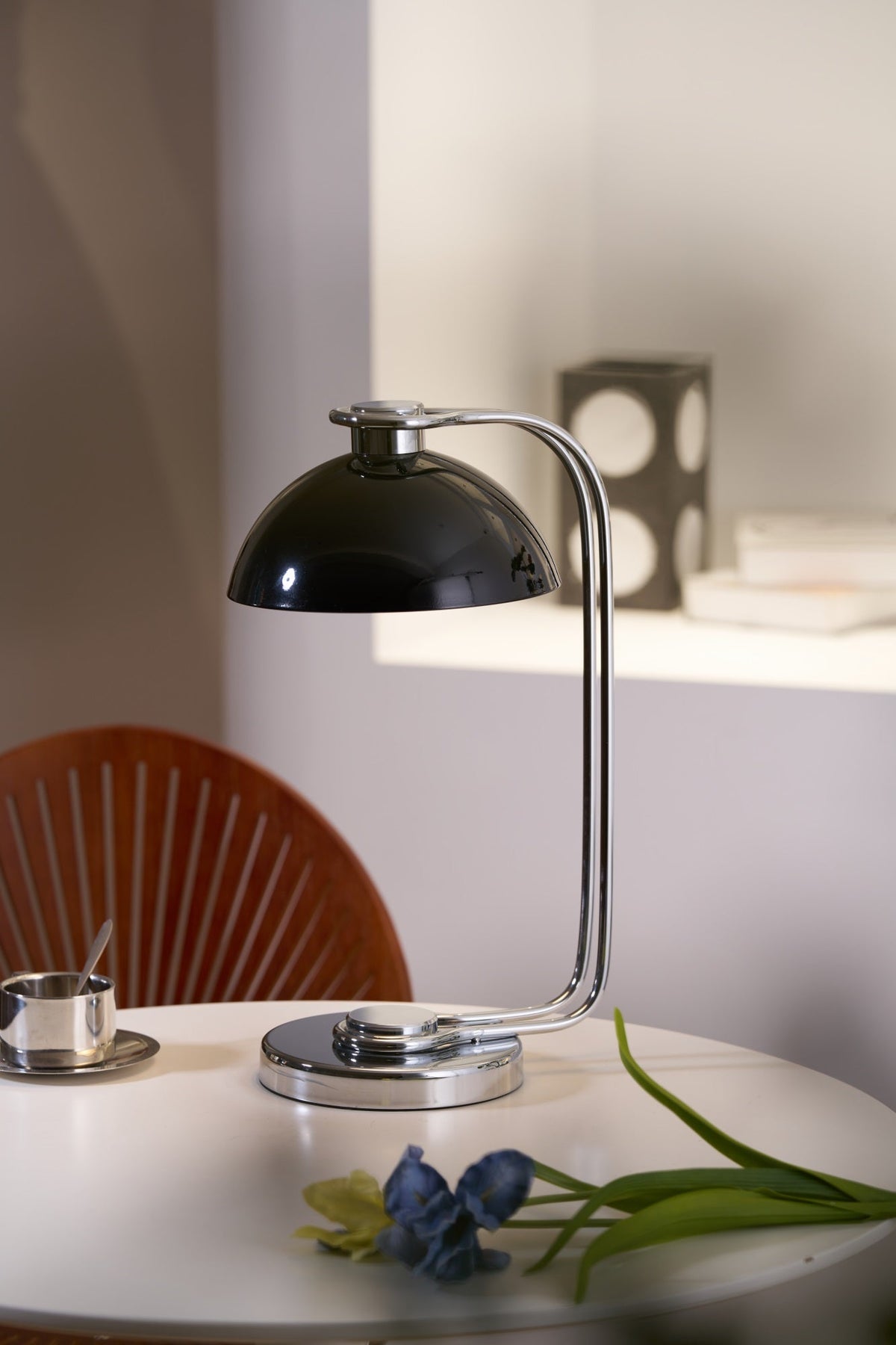Domex Modern Desk Lamp with Chrome Accents and Integrated LED