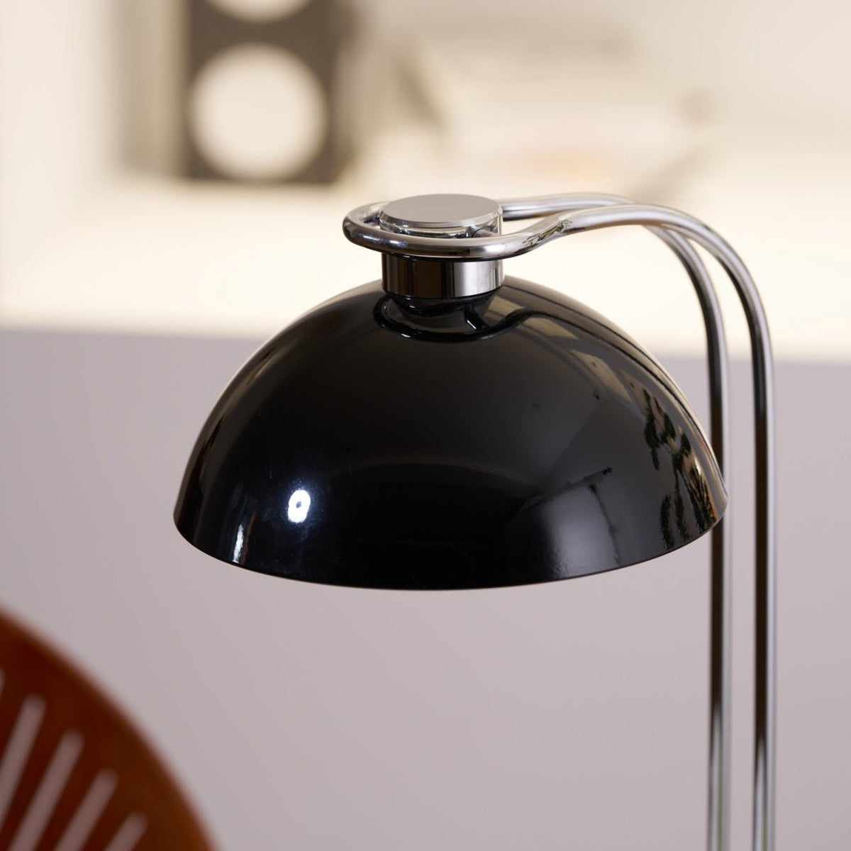 Domex Modern Desk Lamp with Chrome Accents and Integrated LED