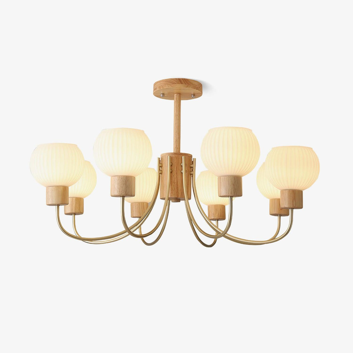 Donnelly Wooden Chandelier – Modern 6-Light Ceiling Pendant for Dining & Living Rooms