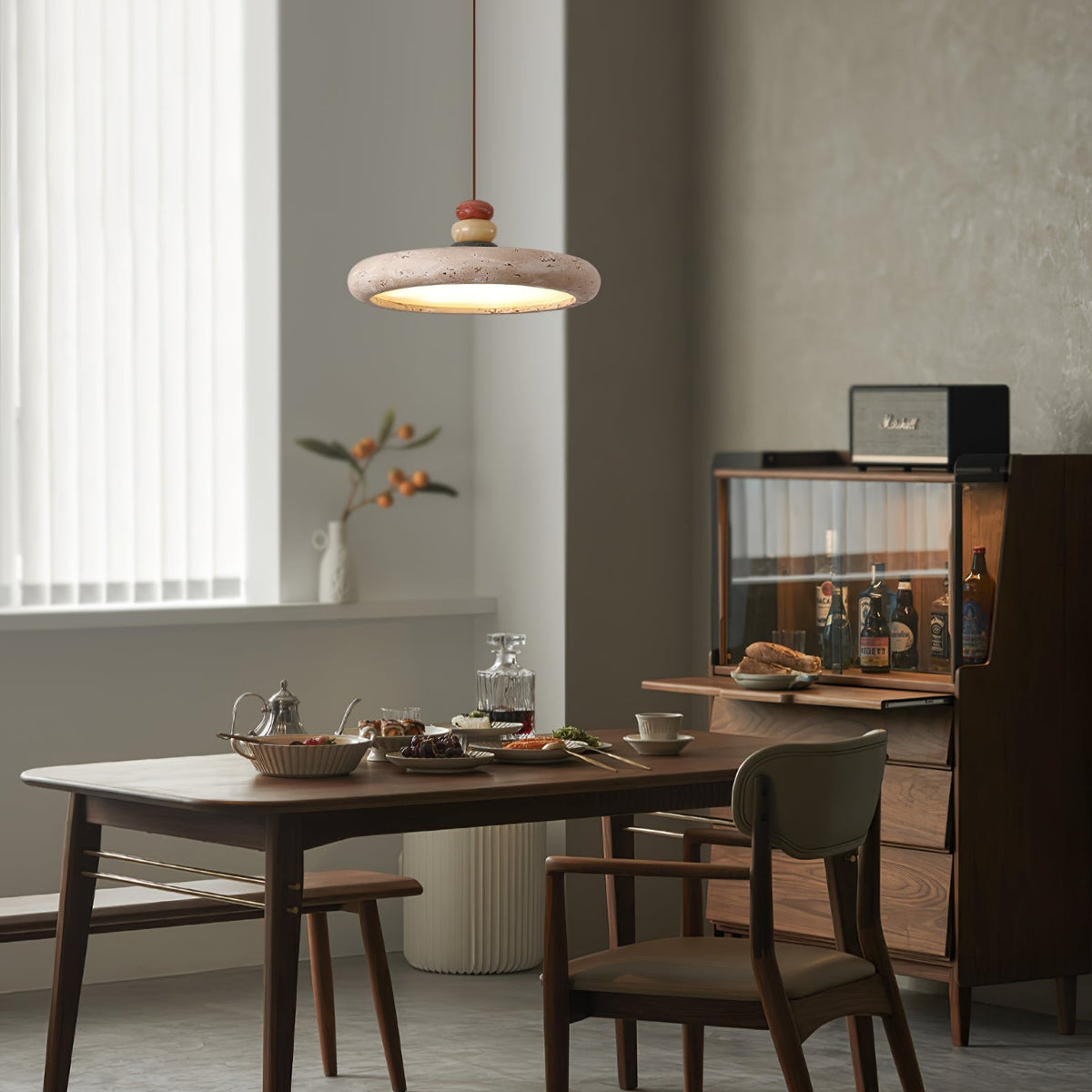 Dorelle Travertine Pendant Light – Sculptural Ceiling Lamp for Modern Interiors
