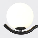 Doris Modern Glass Ball Chandelier in Black Metal for Dining Room and Living Room