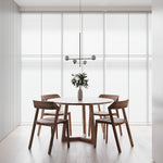 Doris Modern Glass Ball Chandelier in Black Metal for Dining Room and Living Room