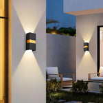 Modern Rectangular Double Head Led Outdoor Wall Lamp