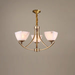 Dover Brass Chandelier with Alabaster Shades – 8-Light Modern Luxury Ceiling Light