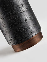 Draven Black Travertine Ceiling Lamp with Walnut Base