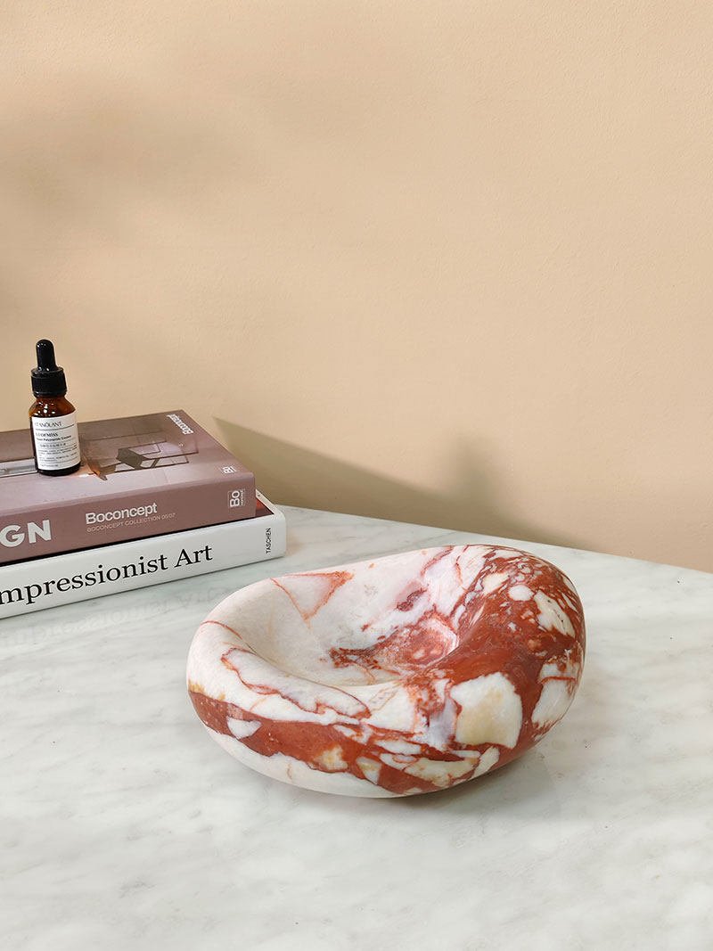 Drift Bowl Marble Tray – Sculptural Stone Catchall for Modern Interiors