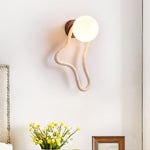 Driftform Travertine Wall Sconce with Opal Glass Globe