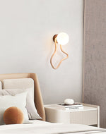 Driftform Travertine Wall Sconce with Opal Glass Globe