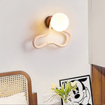 Driftform Travertine Wall Sconce with Opal Glass Globe