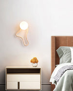 Driftform Travertine Wall Sconce with Opal Glass Globe