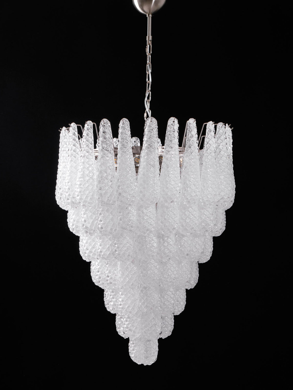 Aurelia Glass Droplet Chandelier – Modern Waterfall Pendant Light for Dining Room and Foyer
