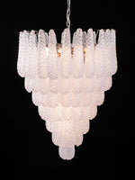 Aurelia Glass Droplet Chandelier – Modern Waterfall Pendant Light for Dining Room and Foyer