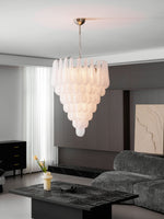 Aurelia Glass Droplet Chandelier – Modern Waterfall Pendant Light for Dining Room and Foyer