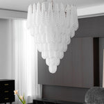 Aurelia Glass Droplet Chandelier – Modern Waterfall Pendant Light for Dining Room and Foyer